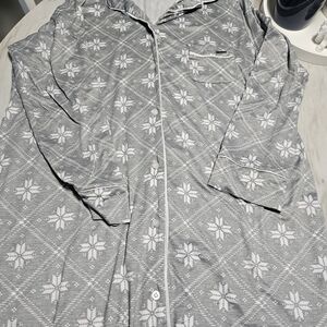 Gray and White Snowflake Pajama Set